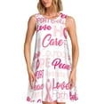 thumbnail image 1 of JUNZAN Rubans de Cancer du Sein Robes d'Été Imprimées pour Femmes 2025, Robes d'Été Sans Manches Col Rond Ample avec Poches, 1 of 7