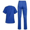 thumbnail image 2 of Strictly Scrubs Women’s Scrub Set – Includes V-Neck Top and Elastic Pant (Large Petite, Royal), 2 of 7