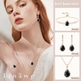 thumbnail image 4 of Linawe Rose Gold Color Black Chandelier Earrings for Women Trendy, Imitation Diamond Drop Dangle Rhinestone Cubic Zirconia Dangly Earrings, Teardrop Fake Crystal Birthstone Earrings Dangling, 4 of 7