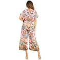 thumbnail image 2 of Sakkas Irise Women's Short Sleeve V neck Floral Print Casual Boho Jumsuit Pockets - 599-Pink - L/XL, 2 of 5
