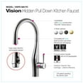 thumbnail image 3 of Houzer VISPD-869-BB 17" Faucet Hole Brushed Brass Vision Hidden Pull Down Kitchen Faucet, 3 of 9