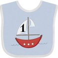 thumbnail image 3 of Inktastic First Birthday-1 Year Old Red Boat Boys or Girls Baby Bib, 3 of 4