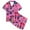 Hot Pink, variant on American Flag Girls Pajamas Size 10-11 Years Short Sleeve Pajamas Cute Cartoon Clothes Comfy Fit Short Sleeve Kids Summer Trendy Sleepwear Clothes Set