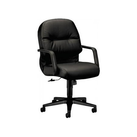 UPC: 0020459337700 | HON 2092SR11T Leather 2090 Pillow-Soft Series Managerial Mid-Back Swivel/Tilt Chair  Black
