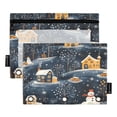 thumbnail image 2 of Ckdifva Snowman and Houses Pencil Pouch 3 Ring Zipper Pencil Case Binder Pockets Clear Top Cosmetic Bag 2 Pack, 2 of 6
