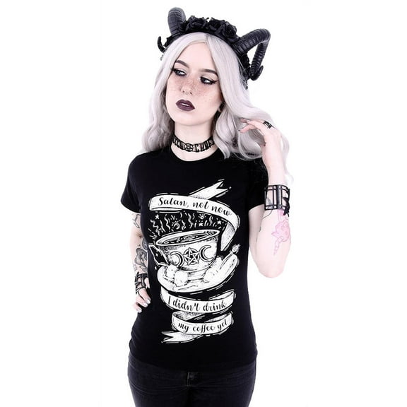 Restyle Satan Not Now Gothic Women's Shirt, Black, (S)