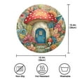 thumbnail image 3 of 15.4" Round Placemat Set of 4 Polyester Fabric Place Mats Non-Slip Dining Kitchen Table Mats for Kitchen Party Decor Cute Mushroom House, 3 of 5