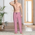 thumbnail image 5 of Uemuo Glitter Pink Pattern Men's Wide Leg Palazzo Lounge Pants with Pockets Light Weight Loose Comfy Casual Pajama Pants-XX-Large, 5 of 9