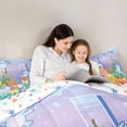 thumbnail image 5 of Manfei Alphabet I Print Twin Bedding,Cheerful Axolotl Bedding Comforter Set For Girls,Blue Pastel,Colorful Stars Reversible,7pcs, 5 of 8