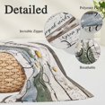 thumbnail image 4 of White Green Blue Lumbar Pillow Covers 12x20 Inch, Vintage Wooden Rustic White Daisy Floral Decorative Pillowcase with Zipper, Microfiber Breathable Throw Pillowcases for Sofa Bed Living Room, 4 of 9