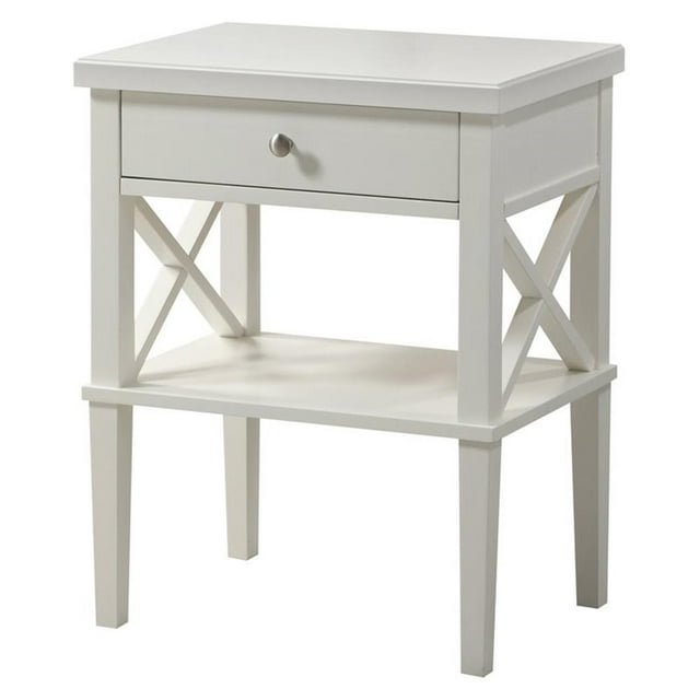 Comfort Pointe Marta Table de Nuit en Bois Fini Blanc à 1 Tiroir