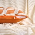 thumbnail image 3 of Unique Bargains Pack of 2 Square Diamond Pattern Chenille Throw Pillow Covers Orange, 3 of 6