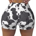thumbnail image 2 of Logiee Black And White Sheeps Print Women's Biker Shorts,Workout Gym Shorts,Scrunch Shorts,Tummy Control Hidden Scrunch Running Yoga Shorts-Large, 2 of 8