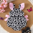 thumbnail image 4 of TOWED22 Baby Girl Clothes Toddler Summer Cute Print Romper Sleeveless Ruffle Outfits Infant Girls Jumpsuit with Headband Red,12-18 M, 4 of 4