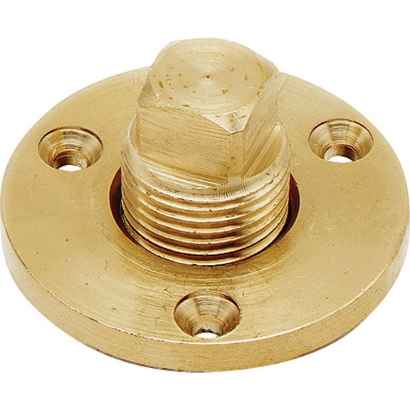 SeaSense Brass Garboard Drain Plug Kit Brass or Stainless Steel Boat Accessory with 1/2" NPT