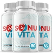 (3 Pack) Sonu Vita - Dietary Supplement for Hearing - Tinnitus Support for Healthy Middle and Inner Ear Structures, Including Cilia, Nerves and Blood Supply - 180 Capsules