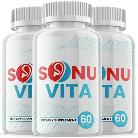 (3 Pack) Sonu Vita - Dietary Supplement for Hearing - Tinnitus Support for Healthy Middle and Inner Ear Structures, Including Cilia, Nerves and Blood Supply - 180 Capsules