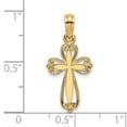 thumbnail image 5 of Auriga Fine Jewelry 14K Yellow Gold Polished and Cut-Out Engraved Cross Charm for Women (Length - 21.2 mm), 5 of 6