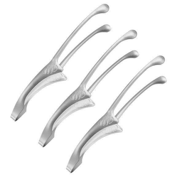 Uxcell 3 Pcs Korean and Japanese BBQ Tongs 10 Inch Barbecue Tongs 304 Stainless Steel Self-Standing Grill Tongs for Grill/Salad/Camping