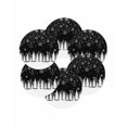thumbnail image 7 of 15 Inch Round Placemats Set of 6, Christmas Snowflakes Non Slip Heat Insulation PP Table Mats, Xmas Balls Winter Pine Tree Black Washable Place Mats for Kitchen Dining Party Table Decor, 7 of 7