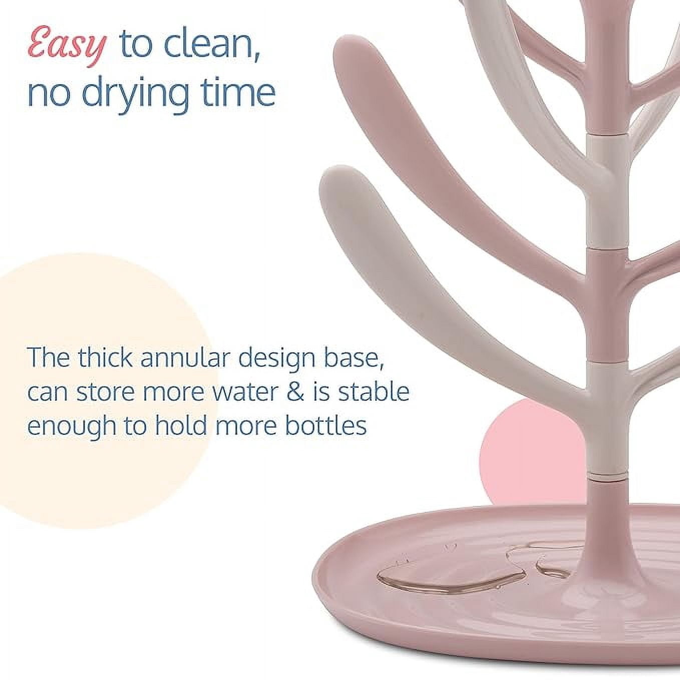 Accessorize Kingdom Baby Bottle Drying Rack, 360° rotatable, high capacity, compact, space saving, portable bottle dryer with nipple holder.