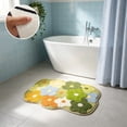 thumbnail image 4 of Colorful Flower Patterns Bathroom Absorbent Bath Mat Flower Shape Soft Antiskid Waterproof Comfortable Decor Rug, 4 of 6