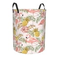 thumbnail image 2 of Fotbe Tropical Pink Flamingo Pineapple Laundry Basket with Handles, Waterproof Large Laundry Hamper, Wash Bag for Corner Dorm, Rolling Laundry Basket with Handles-Medium, 2 of 8