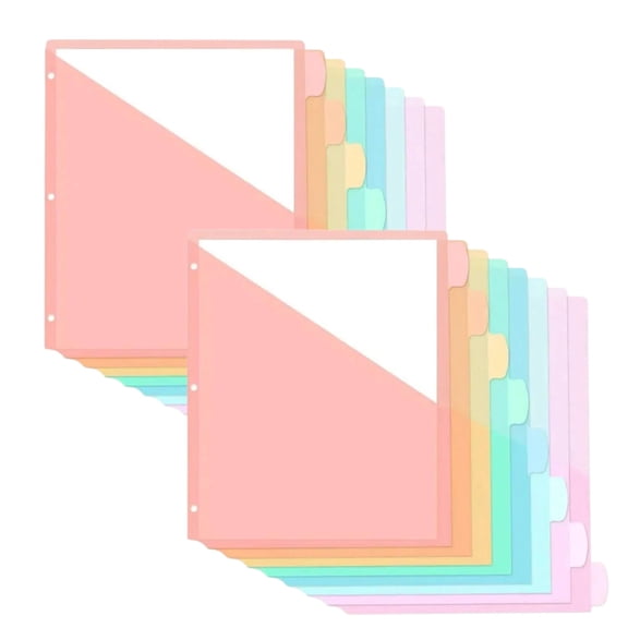PLNYA 16-Tab Binder Dividers with Single Pocket, Letter Size, 3-Ring