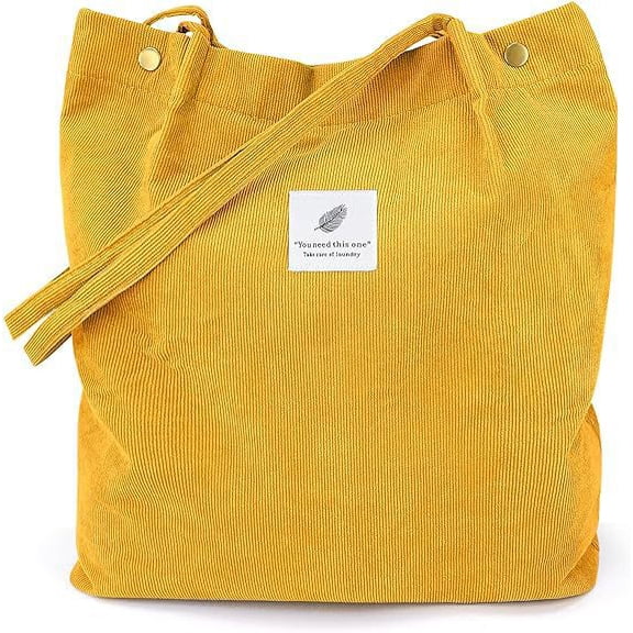 Radetop Corduroy Large Tote Bag for Women Girl Lady Canvas Shoulder Purse and Handbags with Inner Pockets