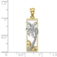 thumbnail image 2 of 14k Solid Gold Two-tone Palm Tree Pendant Necklace 32.25mm long Pendant for Women - 2.0 Grams, 2 of 2