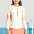 thumbnail image 6 of SUYOLL Children Girls Swim Suit Long Sleeve Guard Two Piece Set Beach Pool Summer Fall Activities Quick Drying Bathing Suit, 6 of 9