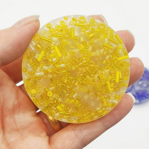 2 Pack Round Yellow Picky Pad,Skin Picking Fidget Toys, Picking Pad Fidget Toys for Trichotillomania Skin Pickers Dermatillomania ADHD OCD Adults