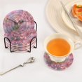 thumbnail image 6 of 6 Pcs Drink Coasters with Holder 3.94in Woven Coasters for Drinks Beautiful Pink Hummingbird Coaster Set for Protection Table, 6 of 7