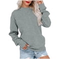 thumbnail image 2 of Oversized Mock Neck Long Sleeve Sweatshirt for Women Relaxed Fit Solid French Terry Pullover Casual Daily Loungewear Tops, 2 of 8