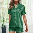 thumbnail image 2 of BOOMILK Womens Satin Pajamas Set Plus Size Short Sleeve Silky Sleepwear Button Down Loungewear 2 Piece Pjs Shorts Set, 2 of 5