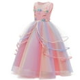thumbnail image 3 of eKids Robe de Princesse pour Fille Longue en Tulle Robe de Demoiselle d'Honneur Costume Unicorn, 3 of 7