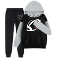 thumbnail image 4 of YuYuBao Toddler Girls Outfits Sets Spring Autumn Letter Print Long Sleeve Hooded Sweatshirt + Pants Sports Kids Sets, 4 of 5