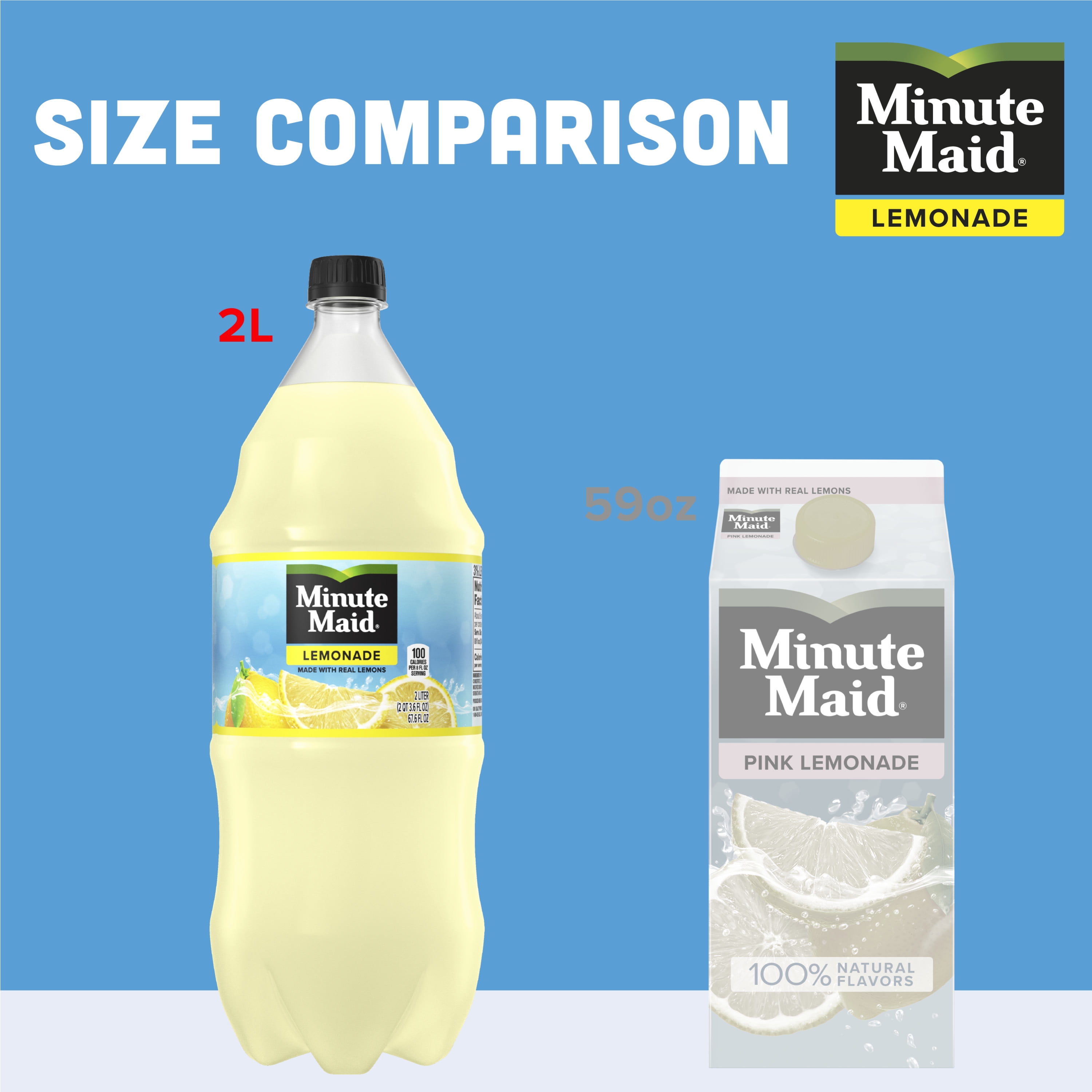 Minute Maid Lemonade Real Fruit Juice, 2 Liter Bottle 