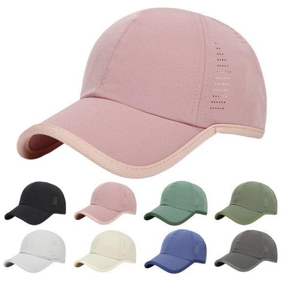 Lightweight Quick Dry Baseball Cap for Men Women, Breathable Outdoor Sports Hat, Adjustable Comfort Casual Sun Cap, Headwear for Running, Camping, Walking, Travel and Daily UV Protection Pink
