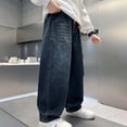 thumbnail image 6 of Shadoumai Boys Casual Denim Pants Straight Leg Cargo Trousers With Wide Leg Design For And Autumn Seasons Comfortable Long Pants For Big Kids And Teenagers, 6 of 8