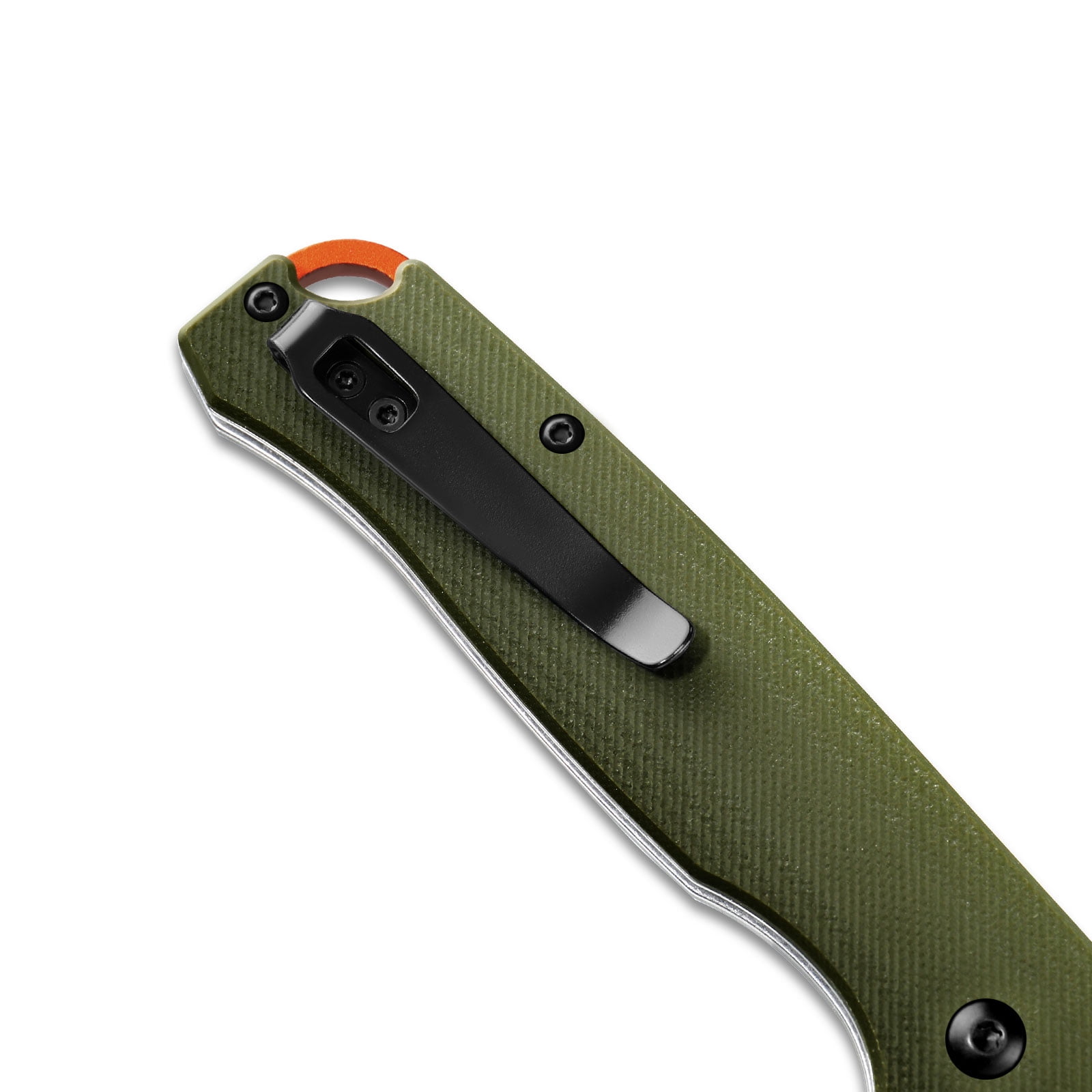 Ozark Trail 7.5 inch Button Lock Knife 3.25" 12C27 Blade Dual Clip G10 Handle Lanyard Hole