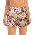 thumbnail image 4 of Lsque Colorful Seashells Printed Women's Running Shorts with Liner Pockets,Elastic Quick Dry Workout Athletic Gym Yoga Shorts,Womens High Waist Shorts-Medium, 4 of 9