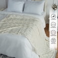 thumbnail image 5 of Sherpa Fleece Throw Blanket for Couch, Soft Plush JacquardThrow Blanket, All Season Lightweight Decorative Blanket for Sofa, Bed, Chair, 50" x 60", Creamy White, 5 of 9