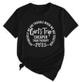 thumbnail image 2 of Tittly T Shirts for Women Spring Tops for Women Girl's Trip 2025 T Shirt Women's Fashion Round Neck Casual Short Sleeves0 Graphic Tees Tshirts Shirts Black L, 2 of 5
