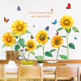 thumbnail image 4 of CHAO Calcomanías de pared de mariposa y girasol, pegatinas de pared de flores para jardín, dormitorio, sala de estar, Arte de la pared Decoración de TV, 4 of 5