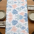 thumbnail image 5 of Colorful Coral 90 Inch Table Runner, Summer Coastal Watercolor Ocean Farmhouse Dresser Scarf Cotton & Linen Tablerunner for Dining/Kitchen Island/Holiday Party Décor 13" x 90", 5 of 9