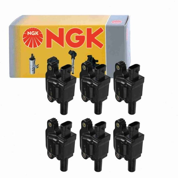 6 pc NGK 48882 Ignition Coils for 12619161 12669351 E1243 IC849 UF-743 UF743 Spark Plug Wire Boot Fits select: 2014-2023 CHEVROLET SILVERADO, 2014-2023 GMC SIERRA