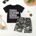 thumbnail image 2 of Nwiuh Toddler Boy Summer Clothes Outfits Kids Cotton Short Sleeve Shirt Shorts Set (Black, 18-24 Months), 2 of 5