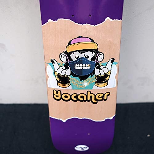Yocaher Chimp Series Speak No Evil Graphic Skateboard Deck – 7.75” Skateboard Deck ONLY – Purple