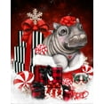 thumbnail image 2 of Sheena Pike Art 26x32 Black Ornate Wood Framed with Double Matting Museum Art Print Titled - Cutesie Hippo Christmas Surprise, 2 of 4